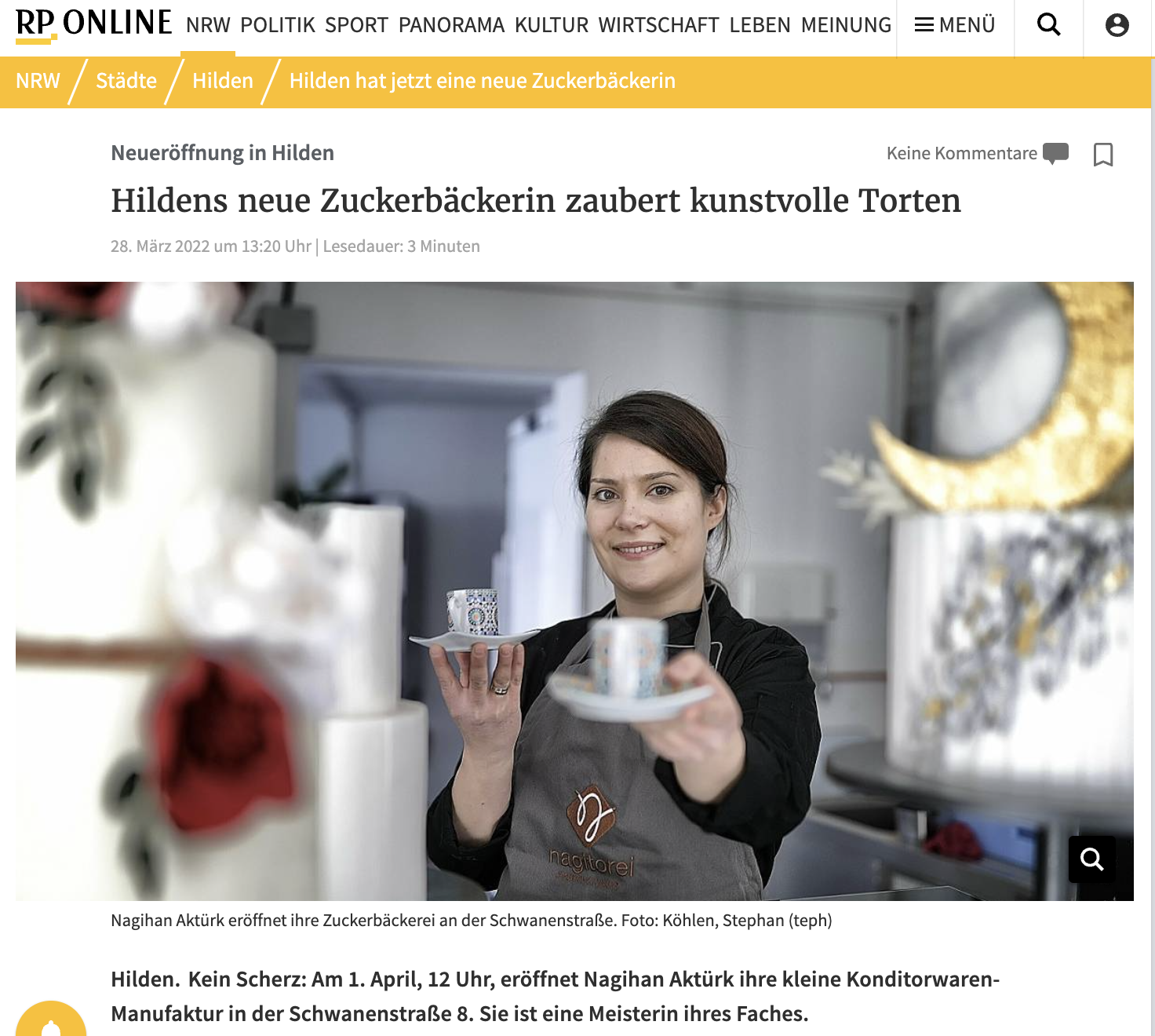 Torten Hilden. Rheinische Post.